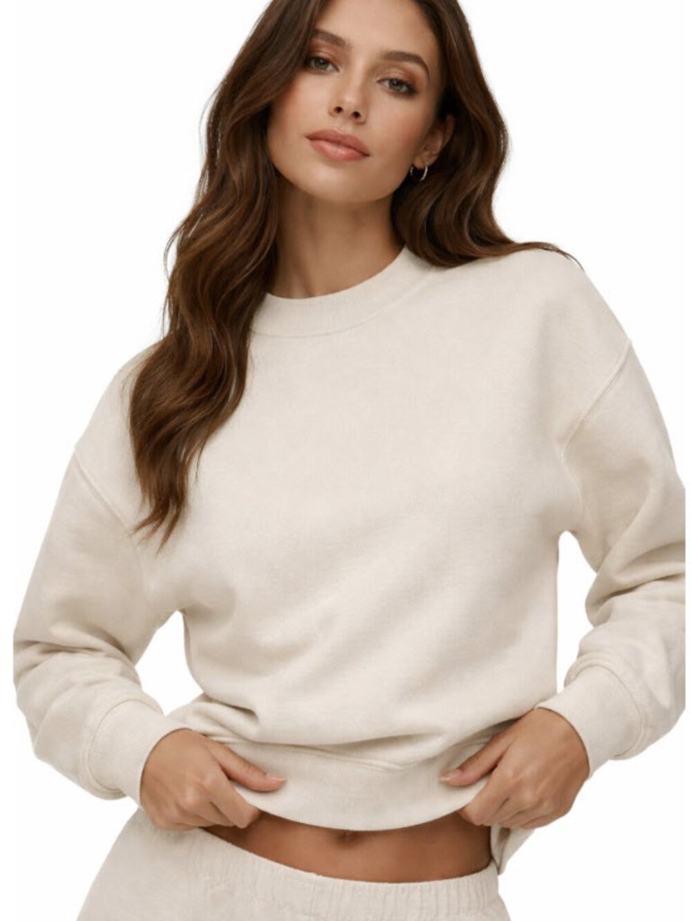 Aritzia superworld Crewneck Sweatshirt - Cream Size small
